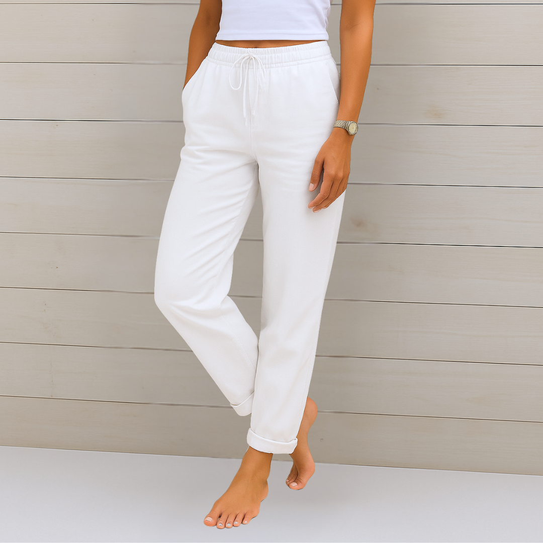 Maja - Premium Breathable Linen Stretch Trousers