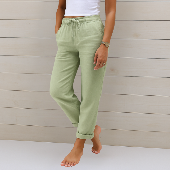 Maja - Premium Breathable Linen Stretch Trousers