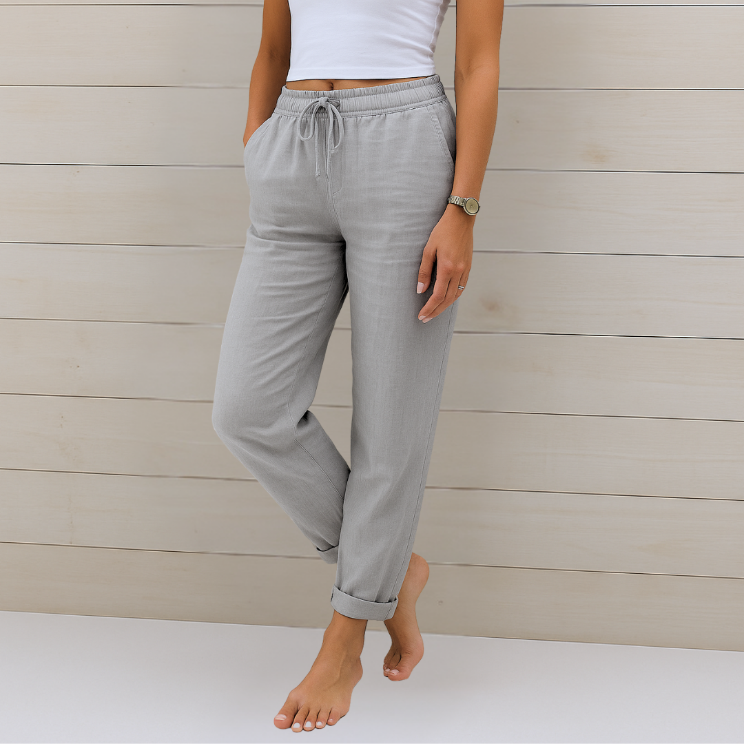Maja - Premium Breathable Linen Stretch Trousers