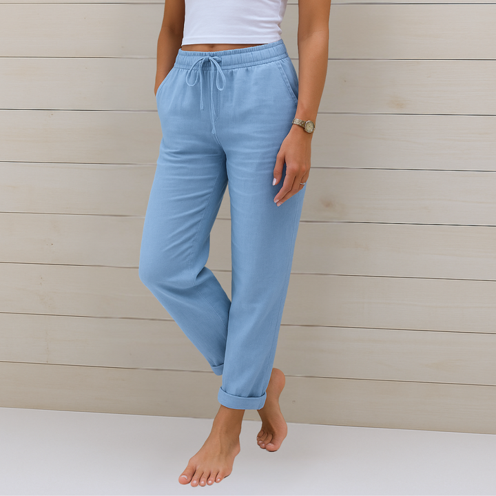 Maja - Premium Breathable Linen Stretch Trousers
