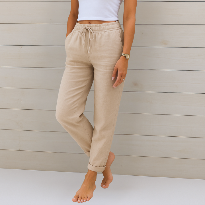 Maja - Premium Breathable Linen Stretch Trousers