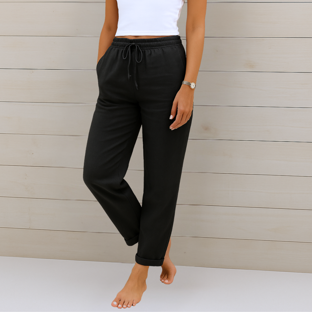 Maja - Premium Breathable Linen Stretch Trousers