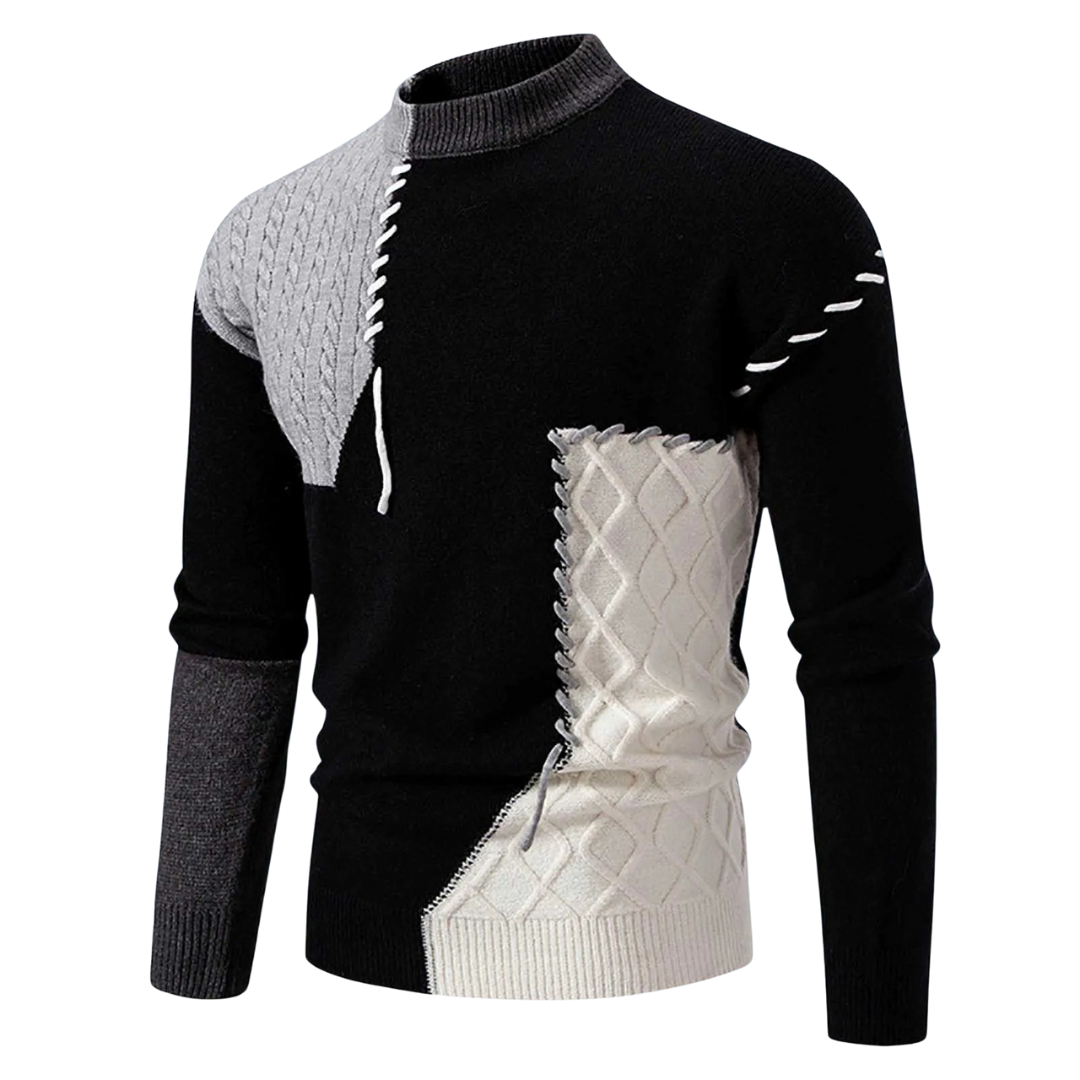 Ian - Elegant Block Knit Jumper