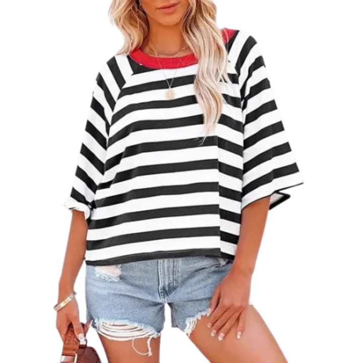 Maosie – Trendy Loose Fit Summer Crewneck Top