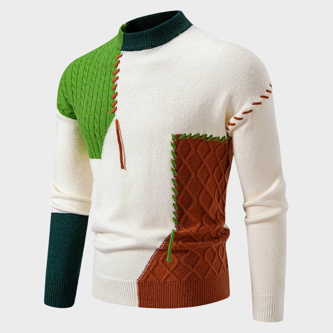 Ian - Elegant Block Knit Jumper