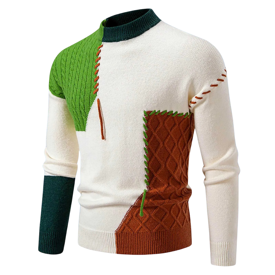 Ian - Elegant Block Knit Jumper