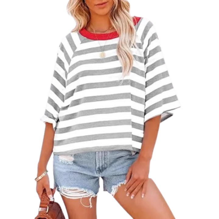 Maosie – Trendy Loose Fit Summer Crewneck Top