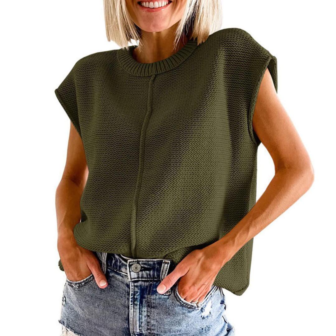 Maisie - Casual Minimalist Crewneck Sleeveless Top