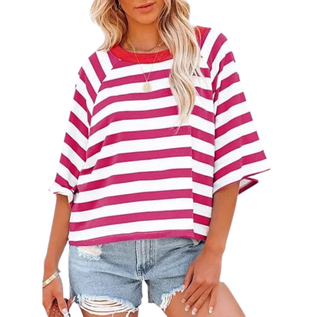 Maosie – Trendy Loose Fit Summer Crewneck Top