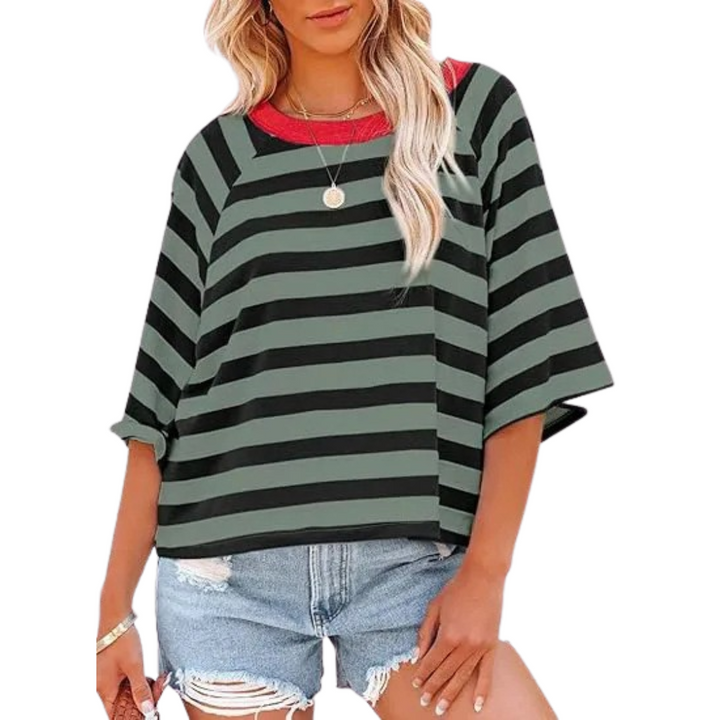 Maosie – Trendy Loose Fit Summer Crewneck Top