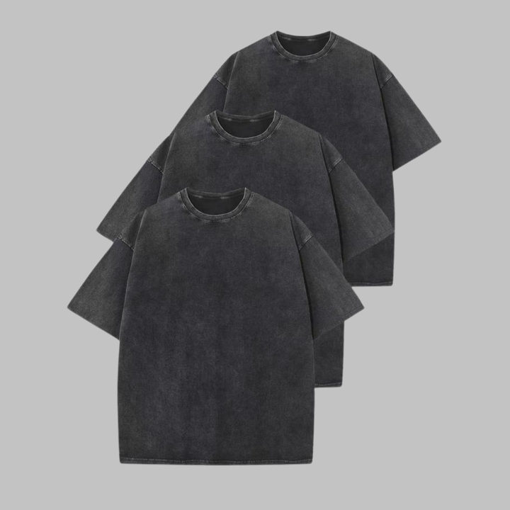 Afina - Casual Oversized Wash Crew Neck Unisex Shirt