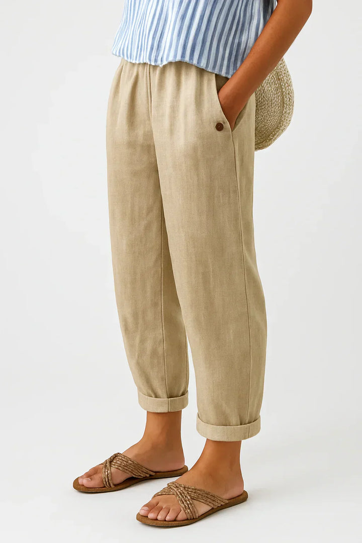 Edith - Elegant Lightweight Linen and Cotton Trousers
