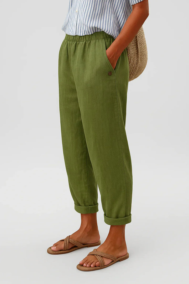 Edith - Elegant Lightweight Linen and Cotton Trousers