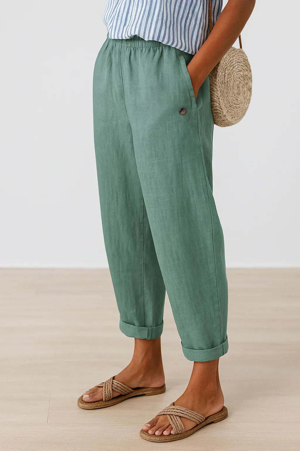 Edith - Elegant Lightweight Linen and Cotton Trousers