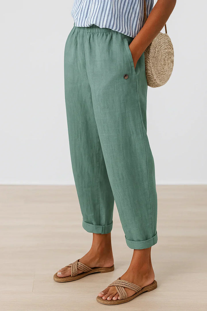 Edith - Elegant Lightweight Linen and Cotton Trousers