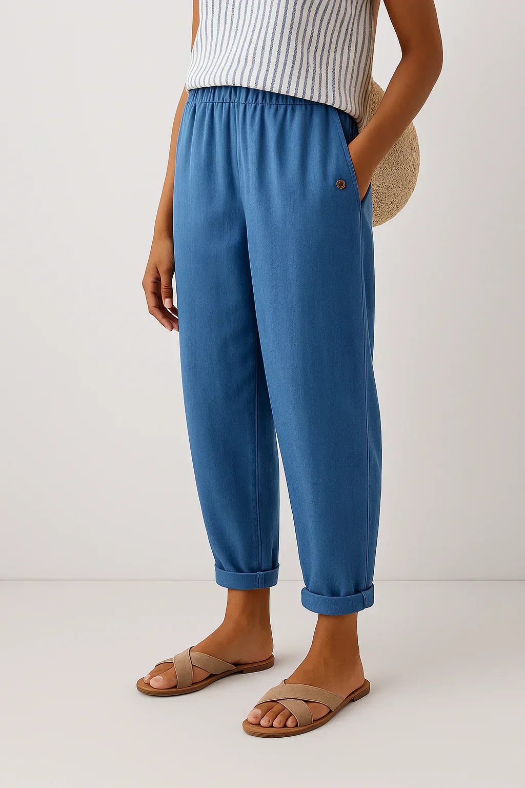 Edith - Elegant Lightweight Linen and Cotton Trousers
