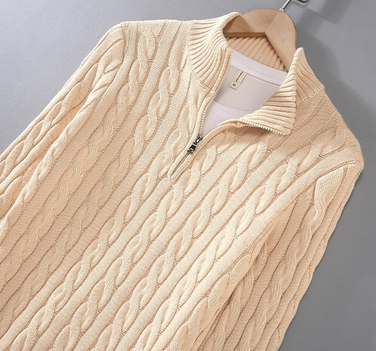 Anthony - Twisted Knit Half-Zip Jumper