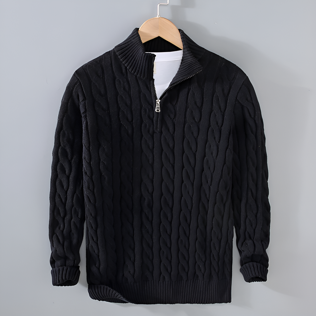 Anthony - Twisted Knit Half-Zip Jumper