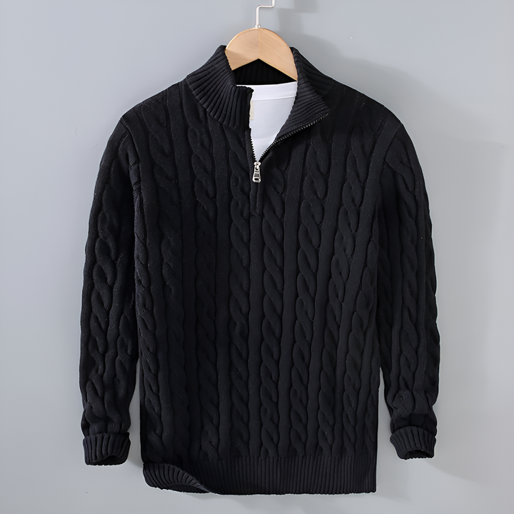Anthony - Twisted Knit Half-Zip Jumper