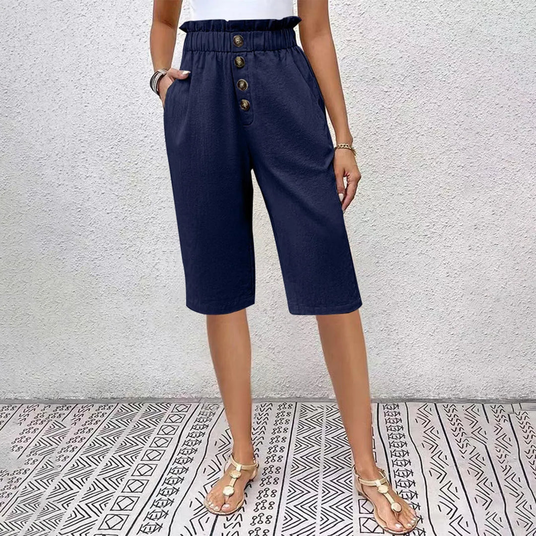Éloane - Buttoned Linen-Cotton Bermuda Shorts