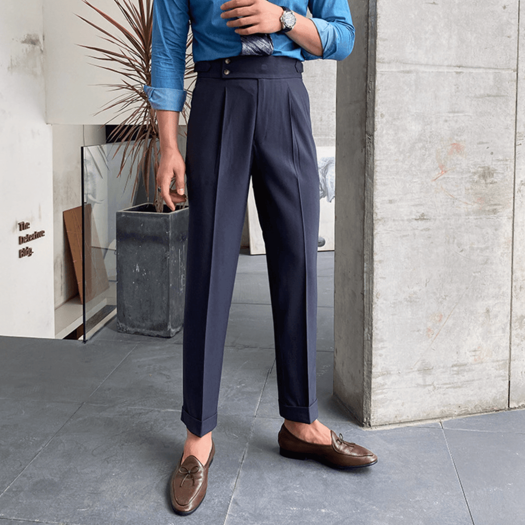 Edward - Elegant High-Waisted Trousers