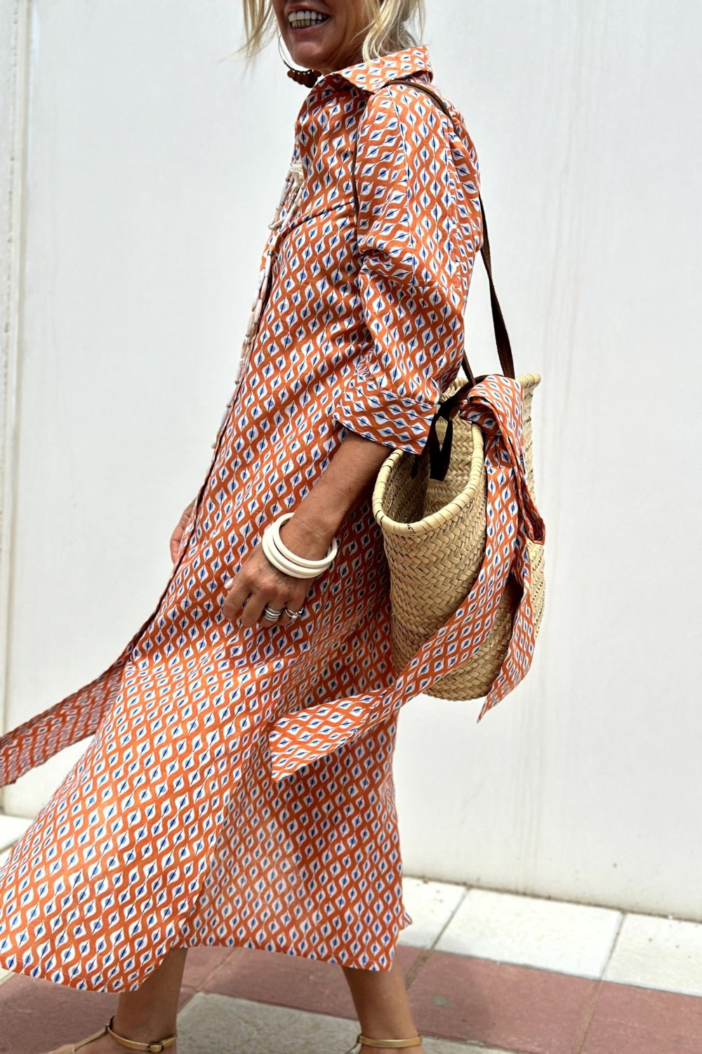 Anne - Elegant Check Shirt Dress