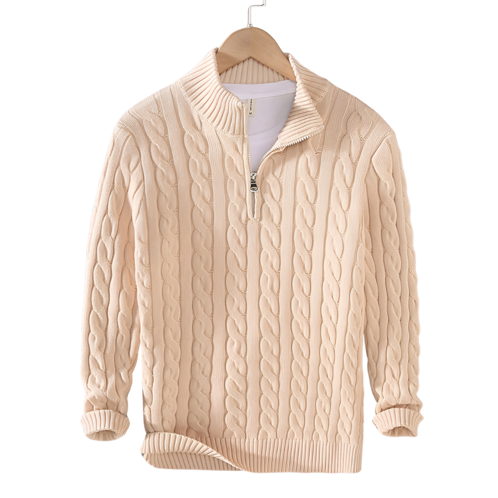 Anthony - Twisted Knit Half-Zip Jumper