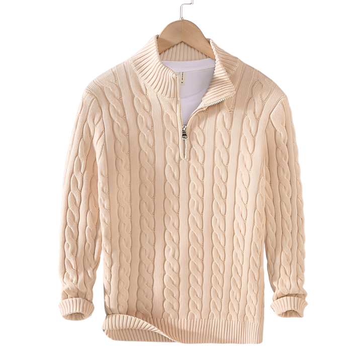 Anthony - Twisted Knit Half-Zip Jumper