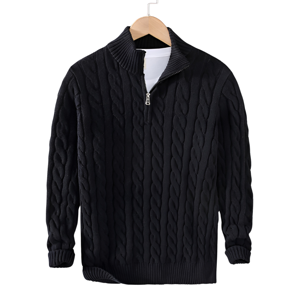 Anthony - Twisted Knit Half-Zip Jumper