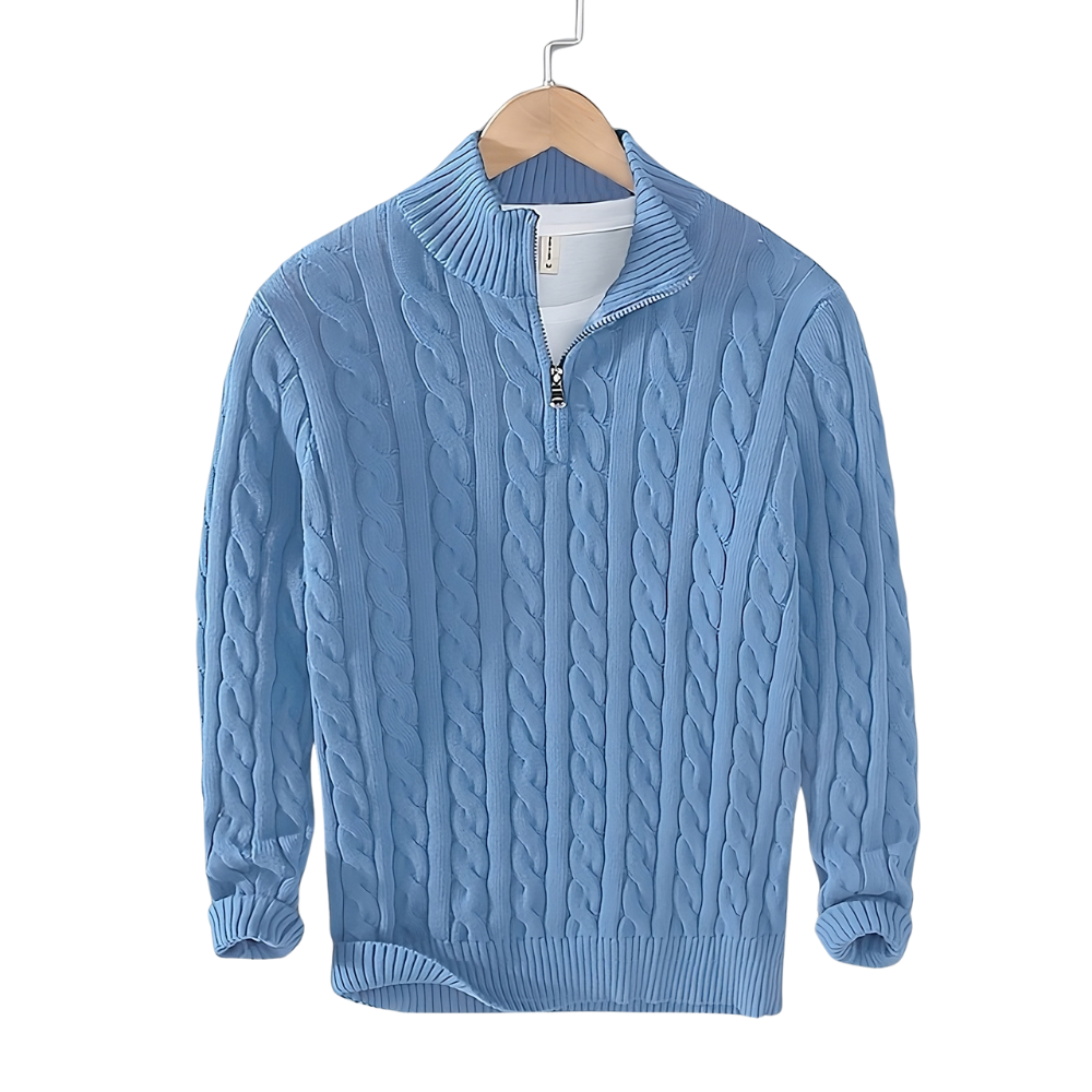 Anthony - Twisted Knit Half-Zip Jumper