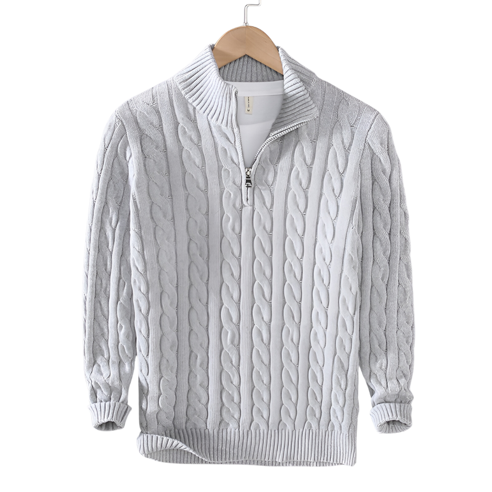 Anthony - Twisted Knit Half-Zip Jumper