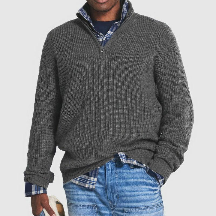 Finn - Comfortable Zip Neck Sweater