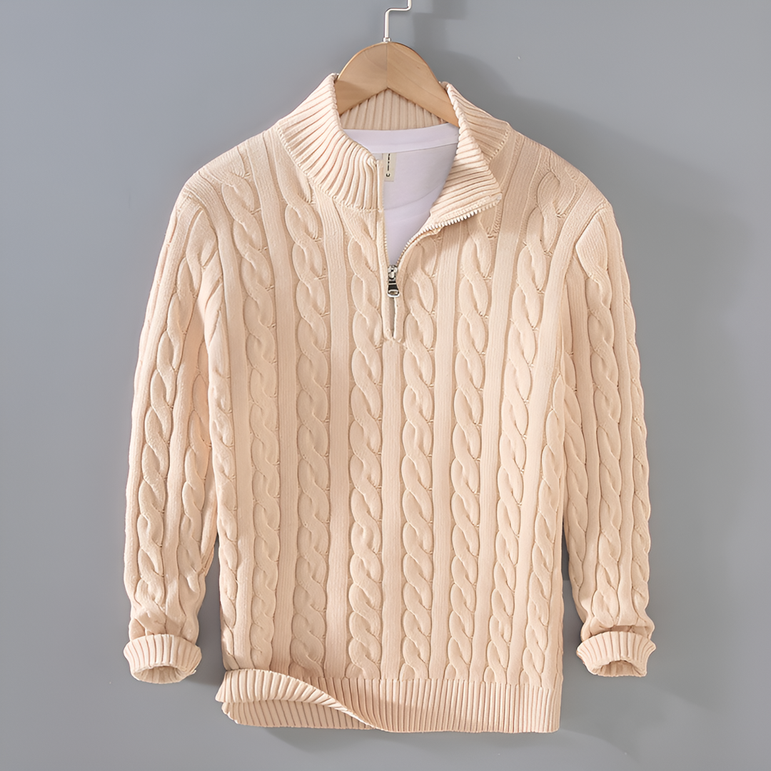 Anthony - Twisted Knit Half-Zip Jumper