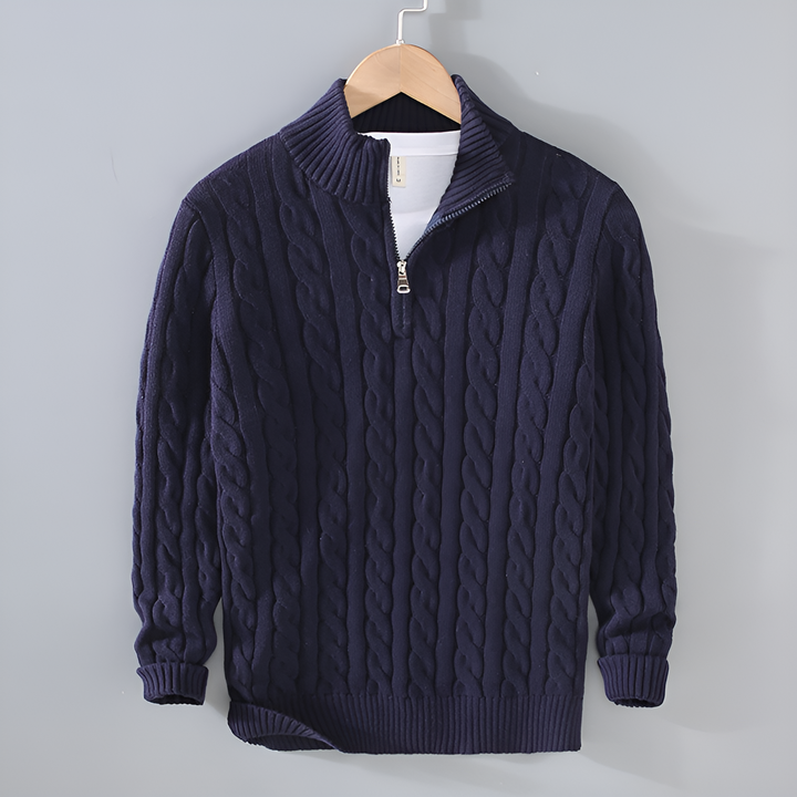 Anthony - Twisted Knit Half-Zip Jumper