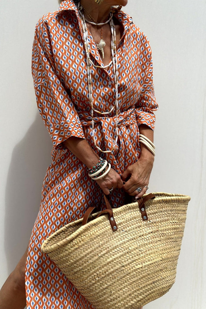 Anne - Elegant Check Shirt Dress